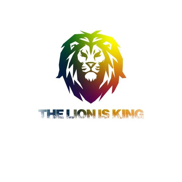 Logo vectoriel coloré rugissement de lion. Le lion est roi . — Image vectorielle