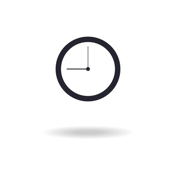 Векторна іконка настінний годинник сучасний стиль з тіні — стоковий вектор