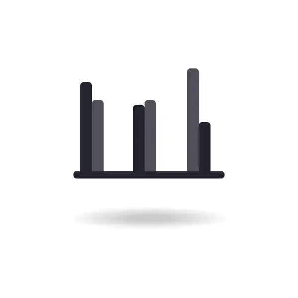 Ícone de vetor de um diagrama de coluna de estilo moderno com sombra —  Vetores de Stock