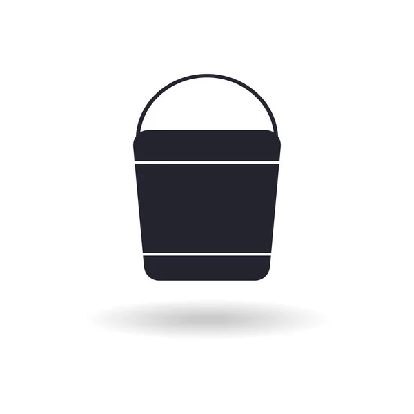 Ícone vetorial balde estilo moderno com sombra —  Vetores de Stock