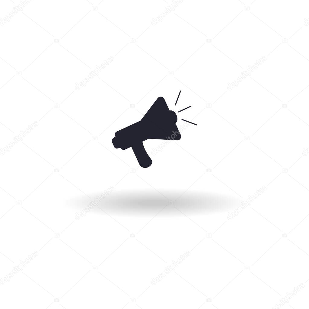 Vector icon of the loudspeaker on a white background