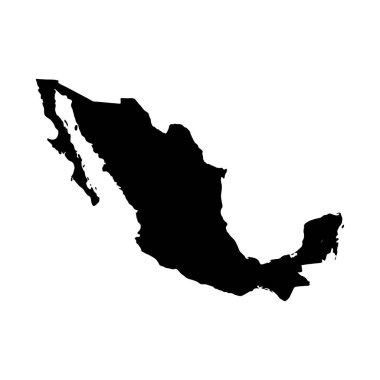 Beyaz arka planda Meksika haritası