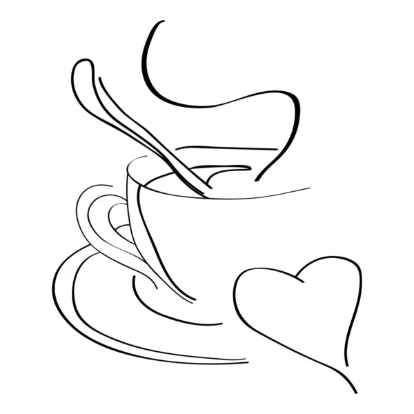 Ana hatlardaki aşıklar için sıcak kahvenin vektör çizimi