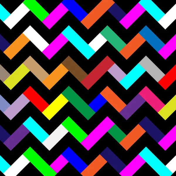 Siyah ve çokrenkli arkaplan simgesiz zikzaklar