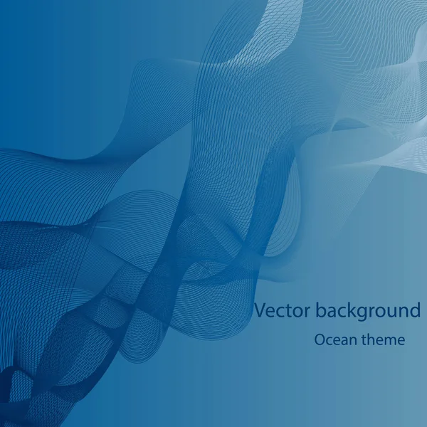 Beautiful vector background for business cards from a set of lines of blue hue. The theme of the ocean — ストックベクタ