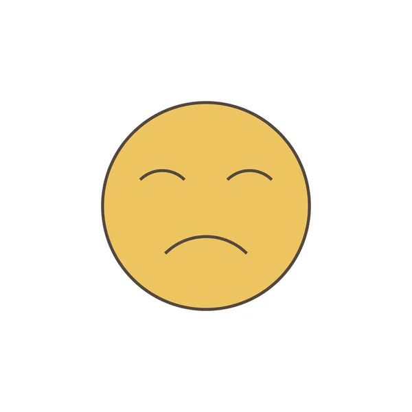 Sad emoticon of yellow on a white background — Stock Vector