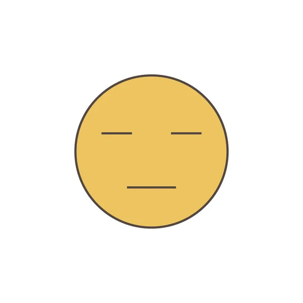 Sérieux et deadpan smiley jaune sur un fond blanc — Image vectorielle