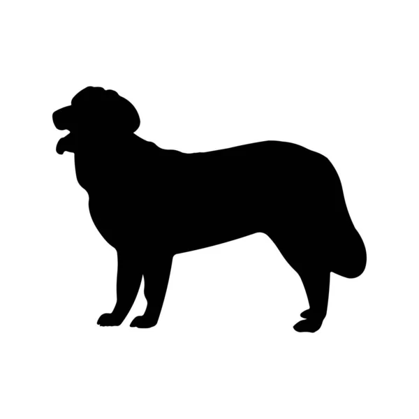 Image vectorielle de la silhouette du chien sur fond blanc — Image vectorielle