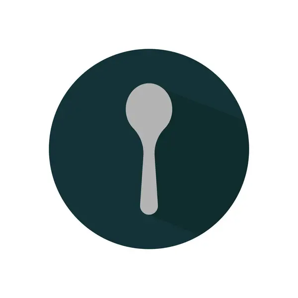 Flat dish icon is a shadow spoon — 스톡 벡터