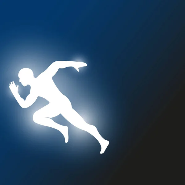 Икона бегущего человека. Чемпион в лучах славы — стоковый вектор