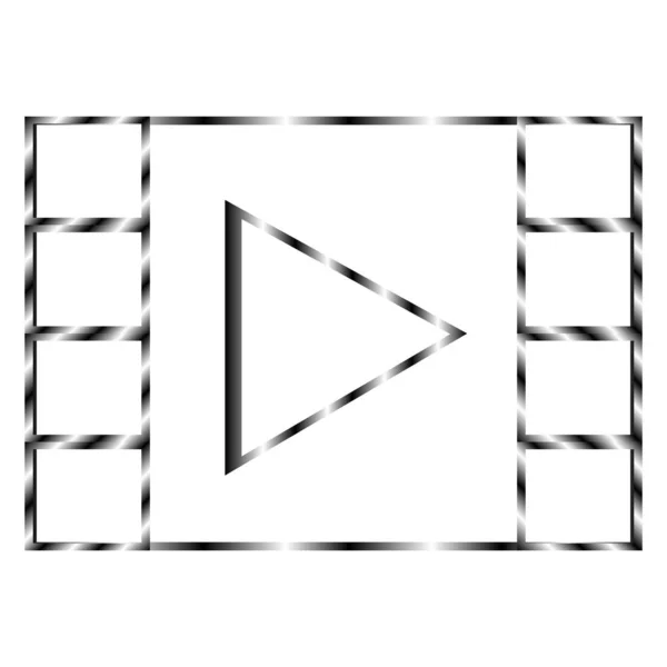 Vektorsymbol zum Starten von Videos im Farbverlauf. Filmband — Stockvektor