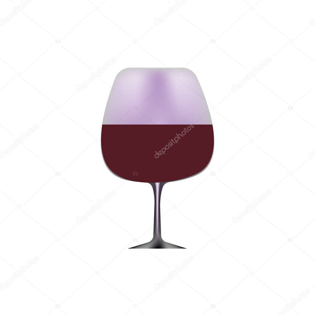vector image of a glass of wine or other strong drink