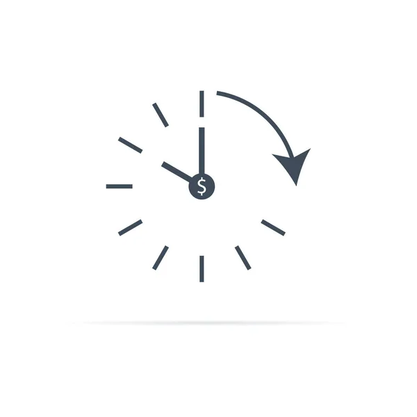 Chronomètre de temps vecteur. Horloge icône compte à rebours dans le style plat . — Image vectorielle