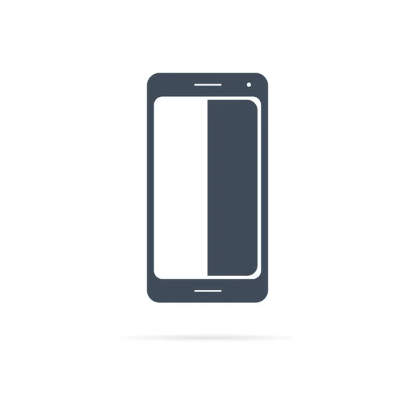 Векторный плоский иконка смартфона с тенью — стоковый вектор