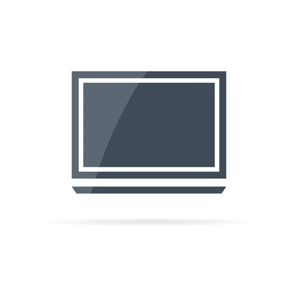 Flat vector icon of laptop in minimalist style — Stock Vector