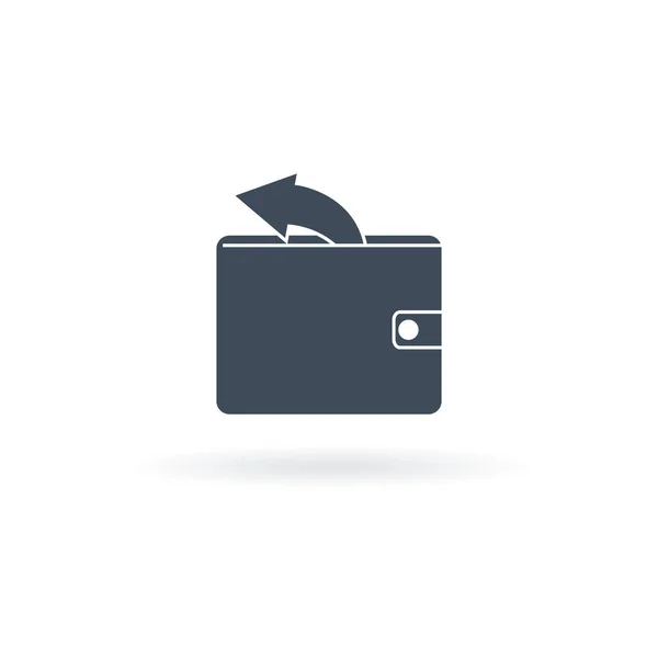 Icône de portefeuille vectoriel avec sortie d'argent — Image vectorielle