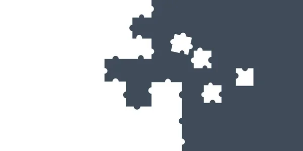 Icona Vettoriale Puzzle Parzialmente Assemblati Con Parti Non Assemblate — Vettoriale Stock