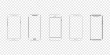Şeffaf ekranlı vektör akıllı telefon simgesi