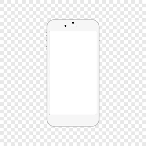 Векторная Иконка Белого Экрана Телефона Прозрачном Фоне — стоковый вектор