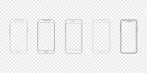 Şeffaf ekranlı vektör akıllı telefon simgesi