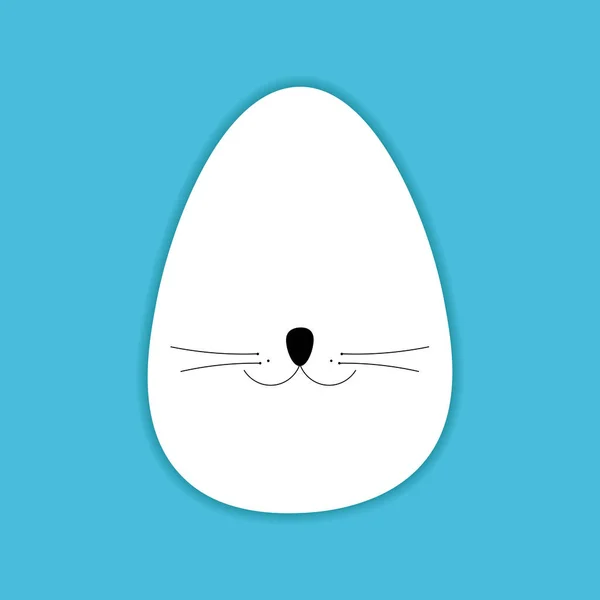 ベクトルイースターエッグの背景と口ひげとウサギの鼻 — ストックベクタ