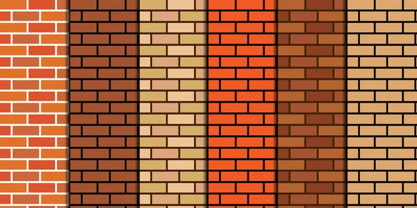 Sfondo Vettoriale Diversi Muri Mattoni Con Cemento — Vettoriale Stock