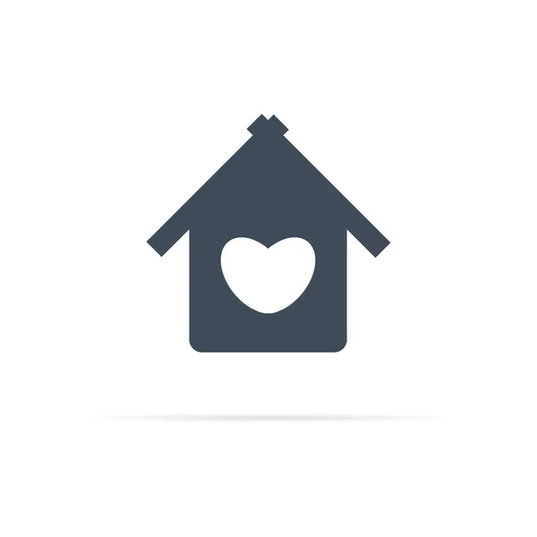 Vector Home Icon Symbolizing Heart Comfort — Stock Vector