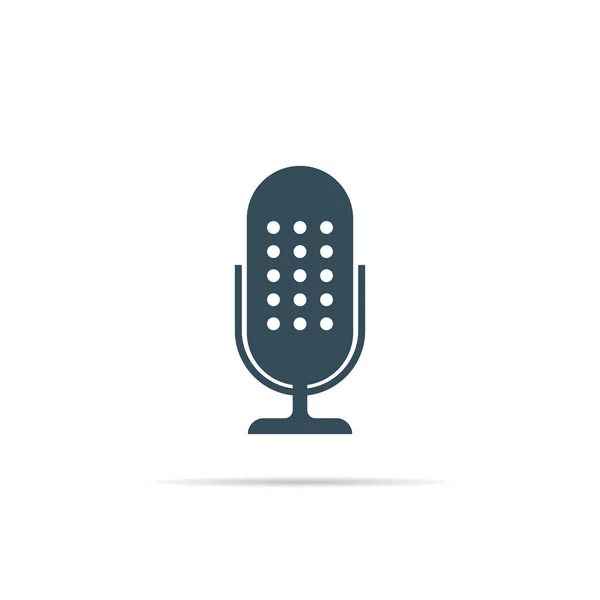 Ikona Vektorového Mikrofonu Pro Podcast Pozadí — Stockový vektor