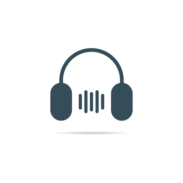 Vector Icon Headphone Equalizer Podcast — Stock Vector