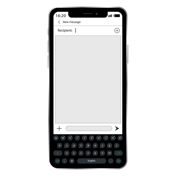 Vektorbild Des Smartphones Mit Sms Beispiel — Stockvektor