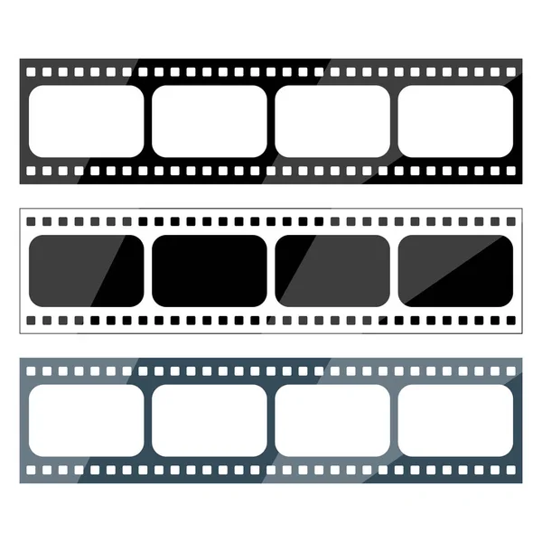 Conjunto Vetorial Ícones Fita Filme Formato Diferente — Vetor de Stock
