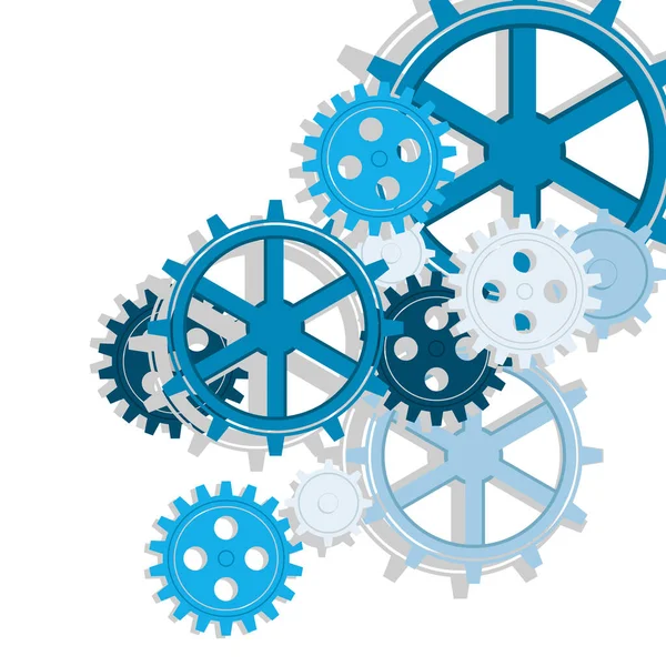 Büyük çalışma mekanizmasının renkli dişlilerinin vektör kümesi