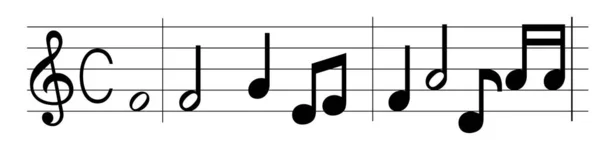 Vector Conjunto Signos Musicales Clave Agudos Notas Octava — Archivo Imágenes Vectoriales
