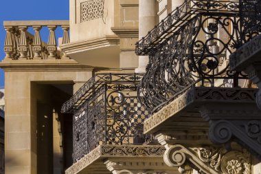 Eski şehir, Bakü, Azerbaycan evlerin Vintage balkon