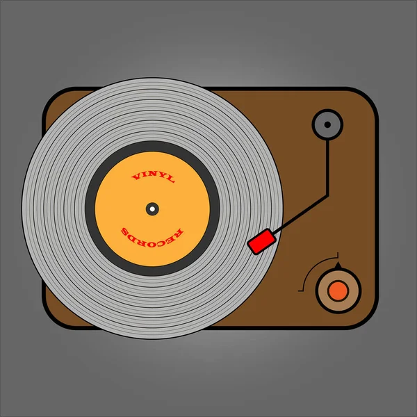 Giradiscos vintage, ilustración vectorial — Vector de stock