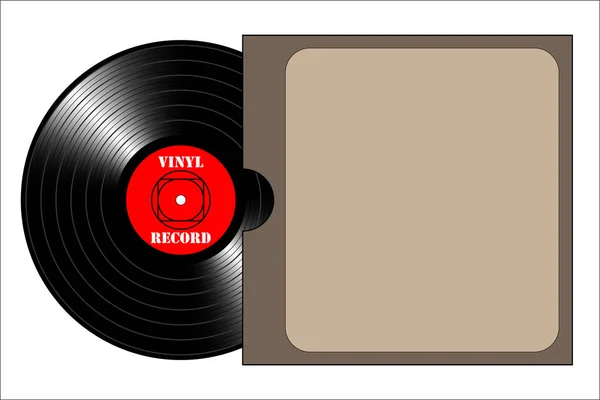 Vinyl Schallplatte mit Cover. — Stockvektor