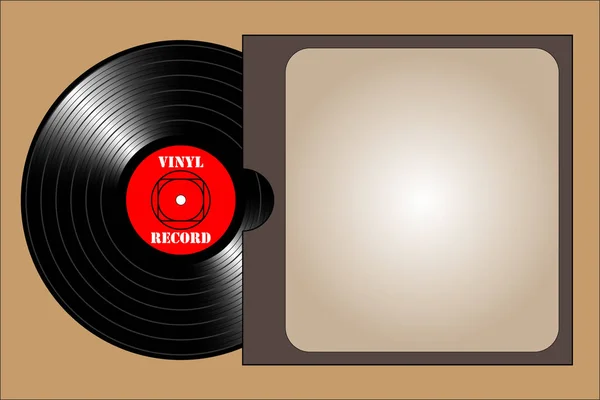 Disque vinyle vintage avec couvercle . — Image vectorielle