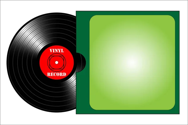 Grabación de vinilo vintage con tapa . — Vector de stock