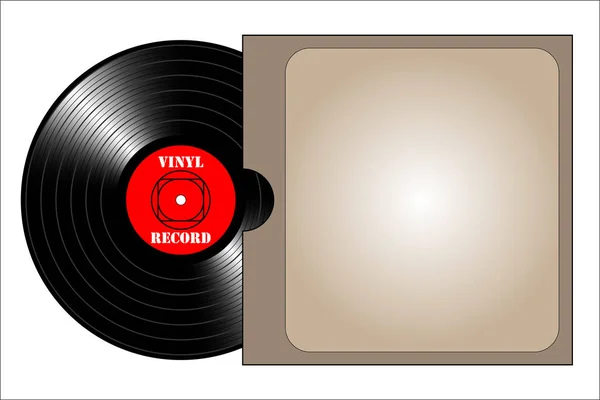 Vinyl Schallplatte mit Cover. — Stockvektor