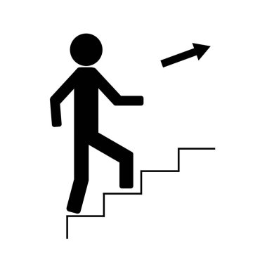 Adam merdivenleri çıkıyor.