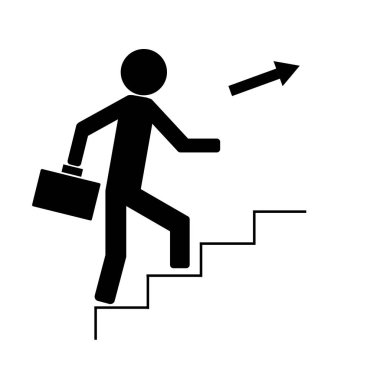 Adam merdivenleri çıkıyor.