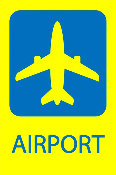 Panneau aéroport, icône de l'aéroport, illustration vectorielle — Image vectorielle