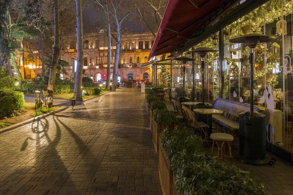 Abend Einer Der Straßen Von Baku Der Hauptstadt Von Azerbaijan — Stockfoto