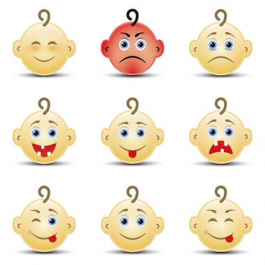 Dokuz bebek gülümseme ayarla