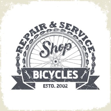 Bisiklet dükkanı tek renkli logo