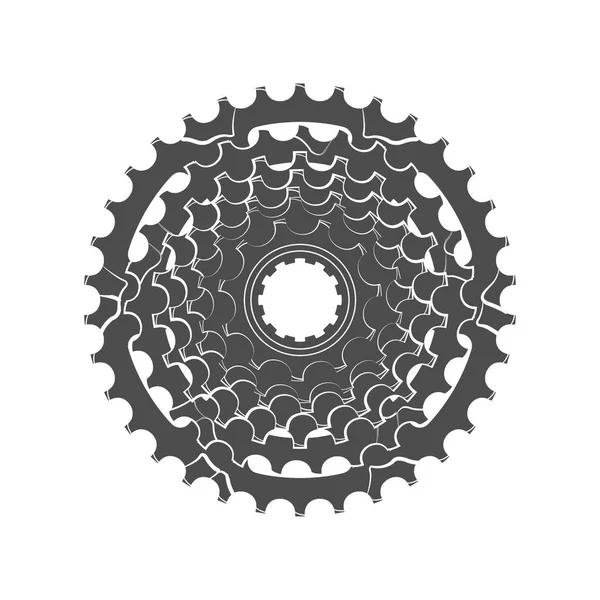 Pignon monochrome pour vélo — Image vectorielle