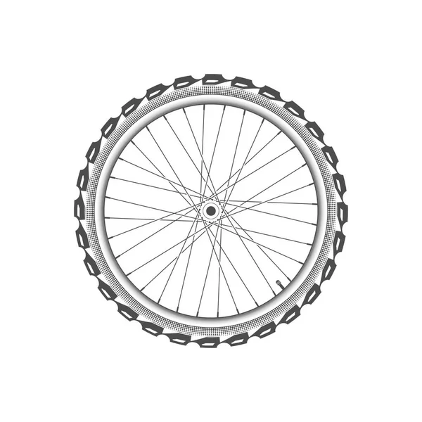 Roue avant monochrome de vélo — Image vectorielle