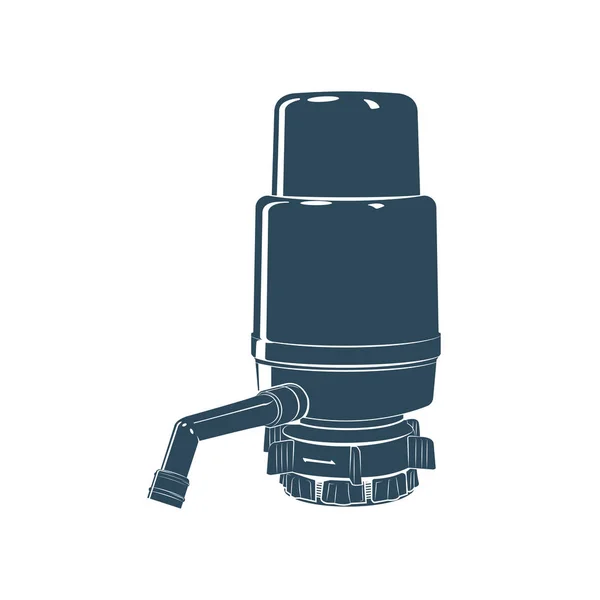 Manual water pump monochrome — Stock Vector