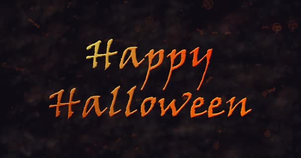 Yukarıdan aşağıya doğru toz haline eriterek mutlu Halloween Metin — Stok video