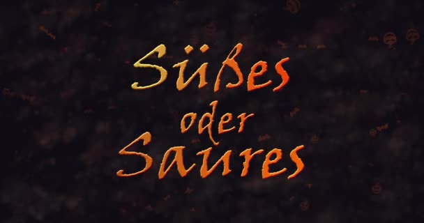 Oder Saures susses toz--dan dip içine eriterek (Trick or Treat) Alman metin — Stok video